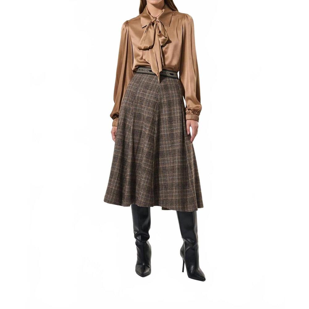 NEW DEA KUDIBAL atty midi skirt in brown